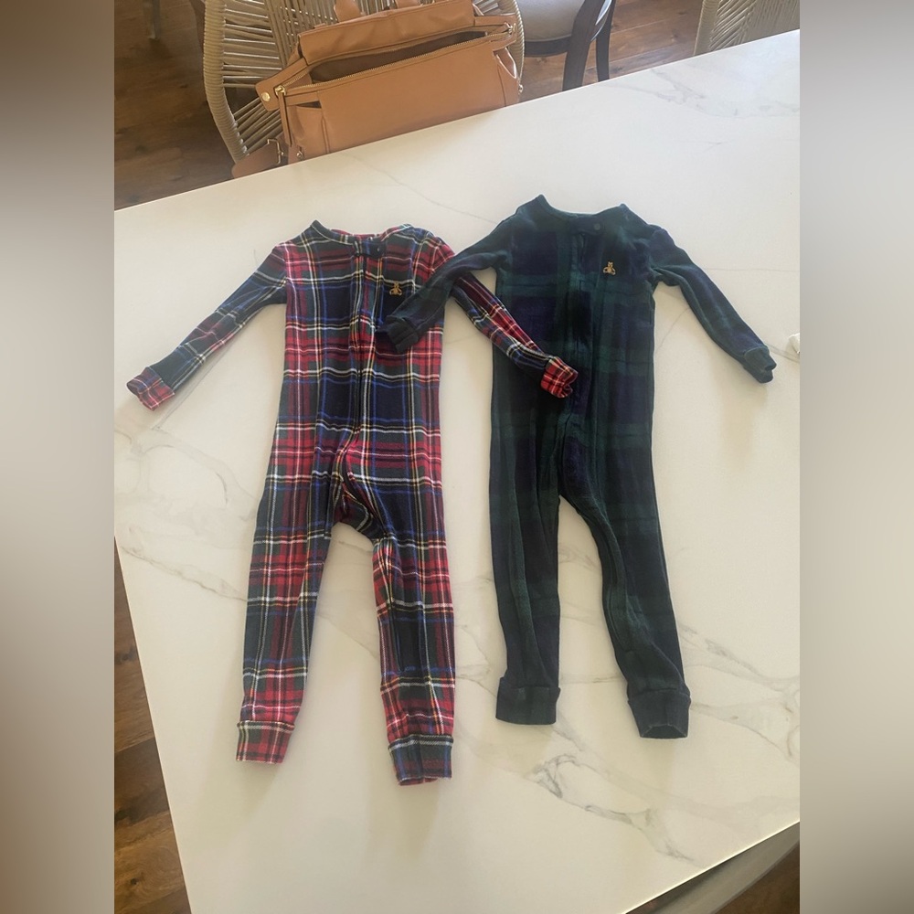 GAP Kids Plaid One-Piece Sleepers in Red & Green